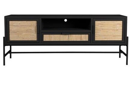 Mueble TV Yasu Estilo Nórdico Madera Abeto Lacado Hierro, 148 Cm