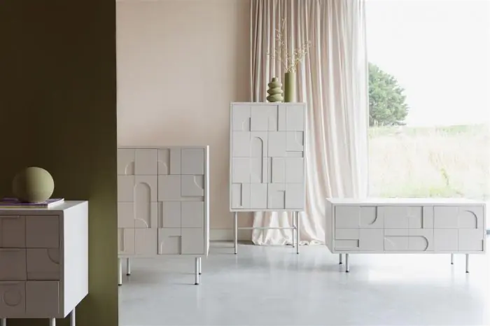 Aparador Relieve Beige Metal, 120 Cm