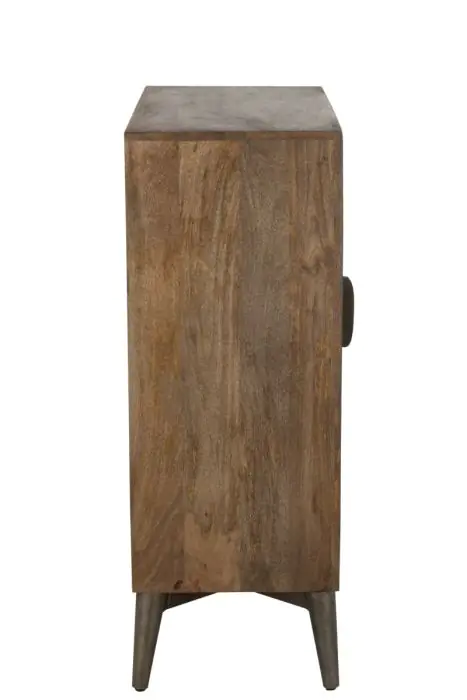 Aparador 2 Puertas Tallado Círculos Madera Mango, 90 Cm