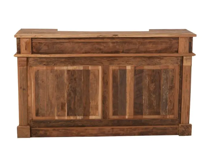 Barra 2 Cajones Madera Reciclada Natural, 180 Cm