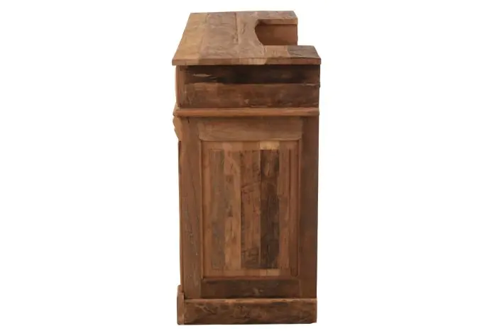 Barra 2 Cajones Madera Reciclada Natural, 180 Cm
