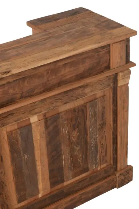Barra 2 Cajones Madera Reciclada Natural, 180 Cm