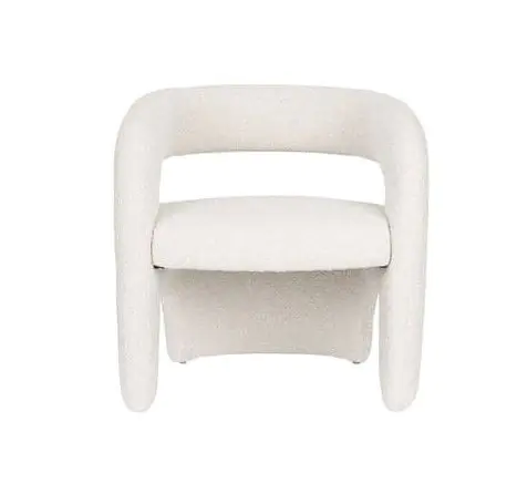 Sillón Tapizado Tejido Blanco, 66 Cm