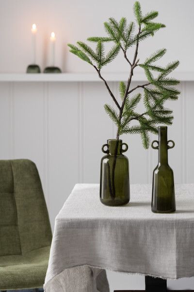 Jarrón Vidrio Verde, 11'4 Cm