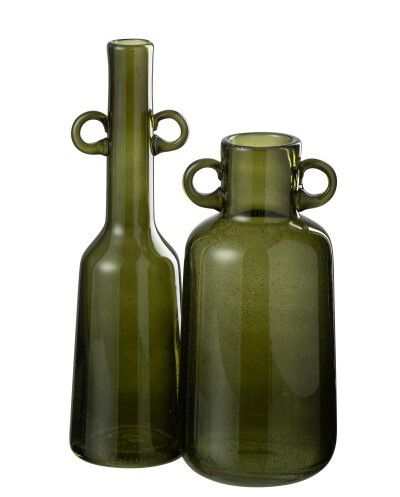 Jarrón Alto Vidrio Verde