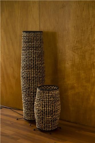 Lámpara de Pie Jacinto de Agua Natural Hierro Negro, 94'5 Cm