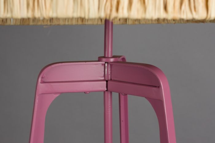 Lámpara de Pie Ratán Metal Rosa, 48 Cm