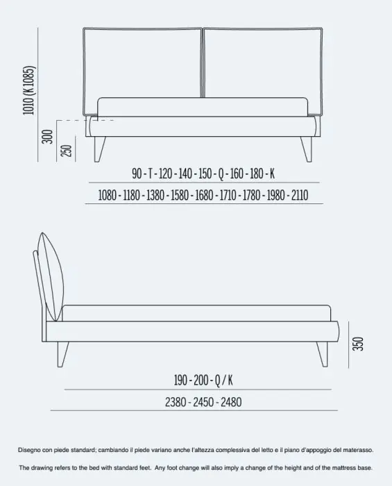 Cama So pop Crema, 150 Cm 