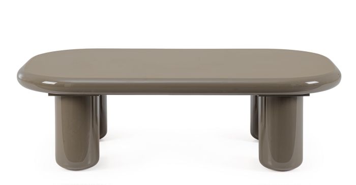 Mesa de centro de diseño moderno en dm marrón brillante.