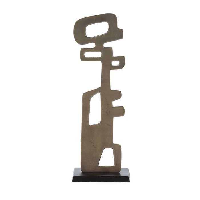 Escultura 25x15x73 Aluminio -- Dorado Antique/Niquel