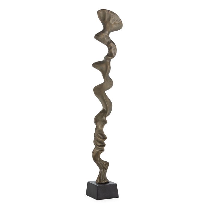 Escultura Artística de Aluminio en Dorado Antique y Bronce Envejecido.