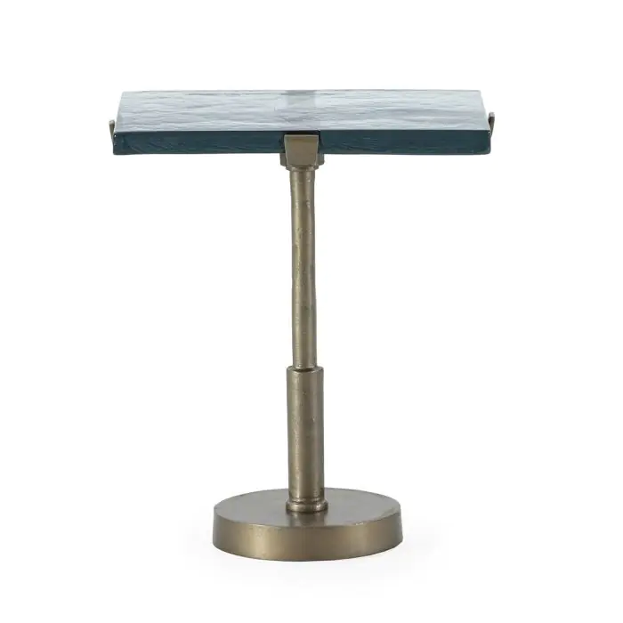 Mesa Auxiliar 41x31x47 Vidrio/Metal -- Transparente/Dorado Antique
