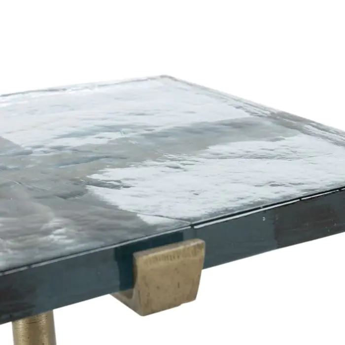 Mesa Auxiliar 41x31x47 Vidrio/Metal -- Transparente/Dorado Antique