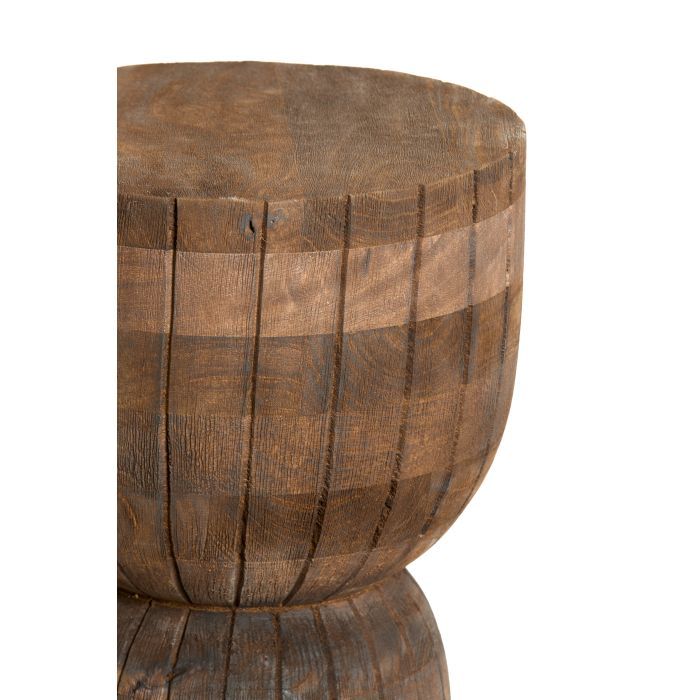 Mesa Auxiliar Madera Mango Marrón Oscuro, Ø28 Cm