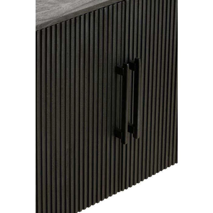 Aparador Curvo Madera Mango Acero Negro Mate, 140 Cm