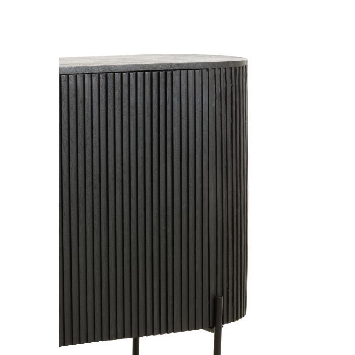 Aparador Curvo Madera Mango Acero Negro Mate, 140 Cm