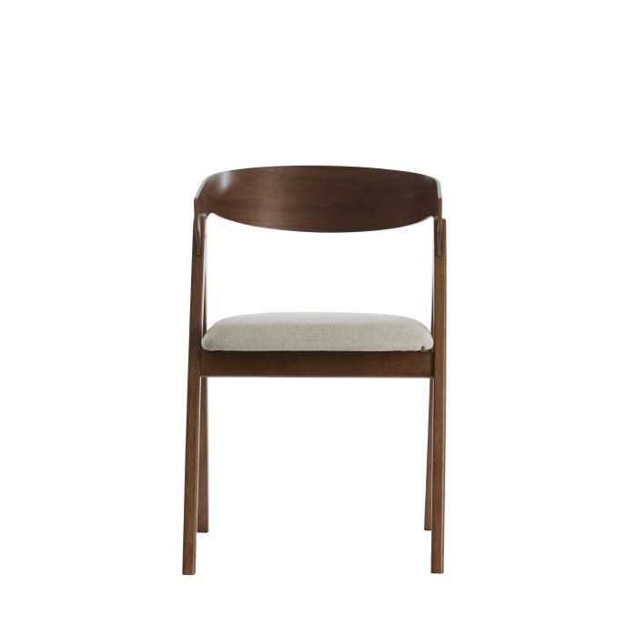 Silla Comedor Tapizado Beige Madera Caucho, 53'5 Cm