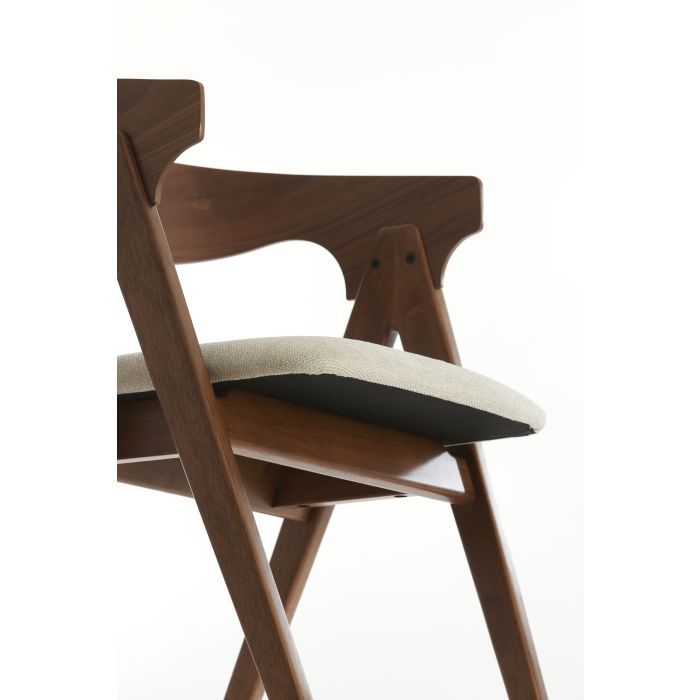Silla Comedor Tapizado Beige Madera Caucho, 53'5 Cm