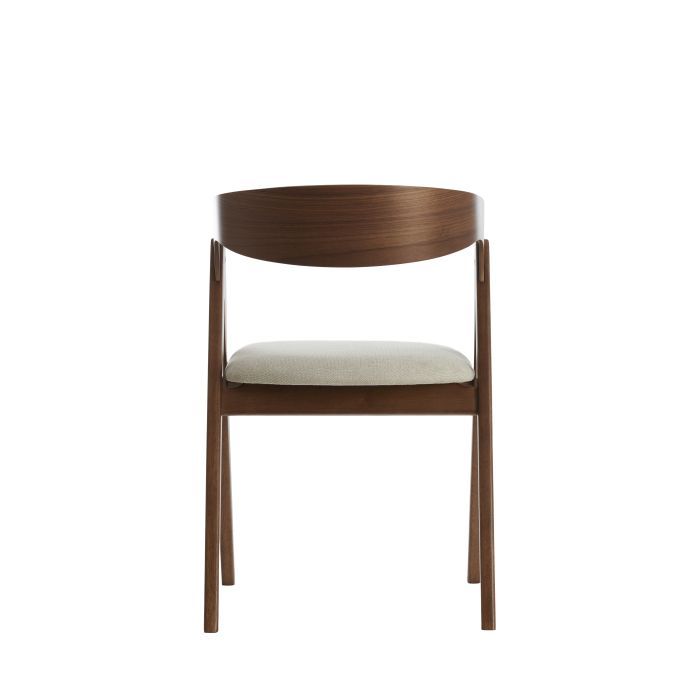 Silla Comedor Tapizado Beige Madera Caucho, 53'5 Cm