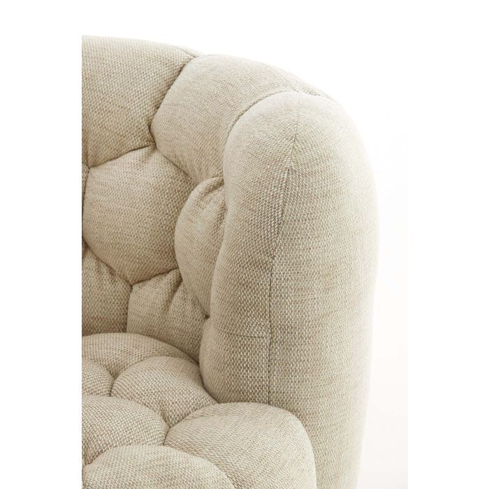 Sillón Giratorio Tapizado Tela Color Crema, 100 Cm