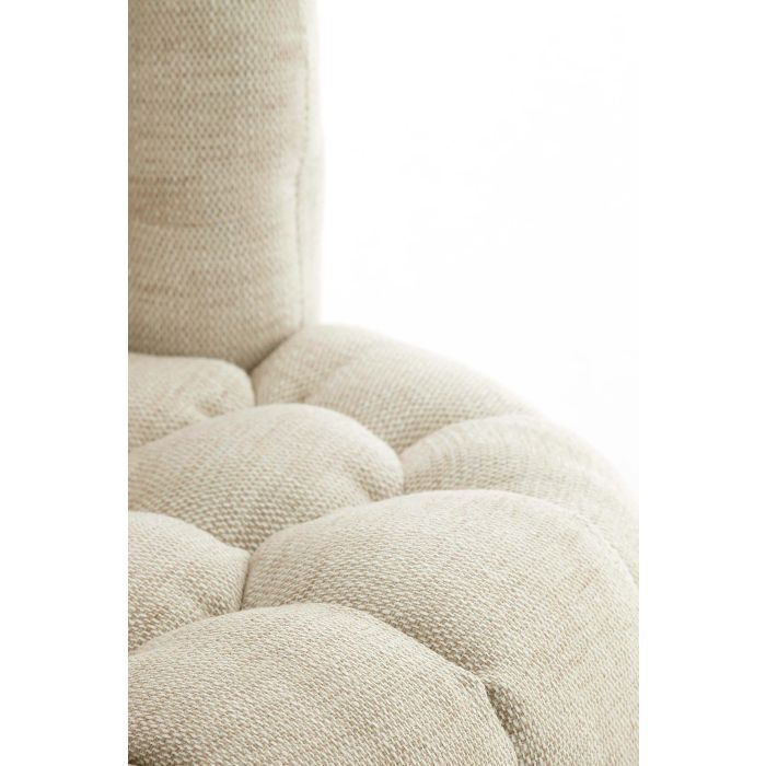 Sillón Giratorio Tapizado Tela Color Crema, 100 Cm
