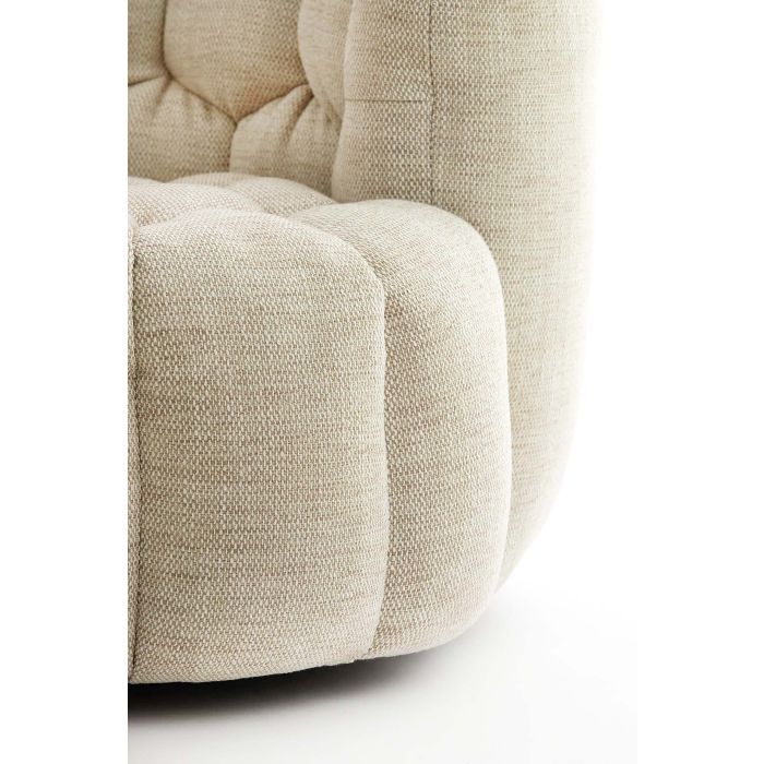 Sillón Giratorio Tapizado Tela Color Crema, 100 Cm