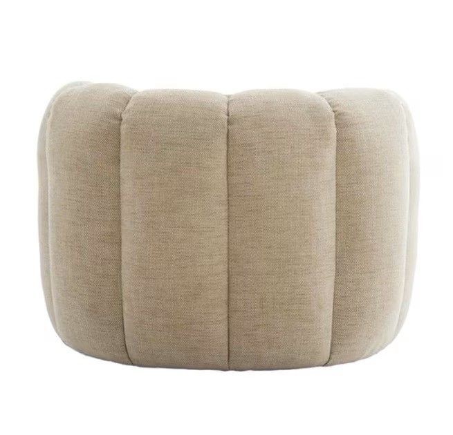 Sillón Giratorio Tapizado Tela Color Crema, 100 Cm