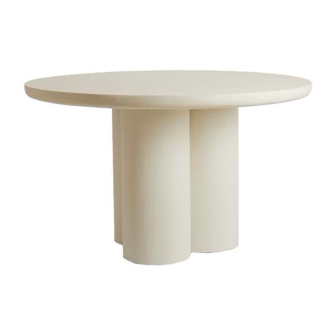 Mesa Comedor Redonda Color Crema, Ø130 Cm