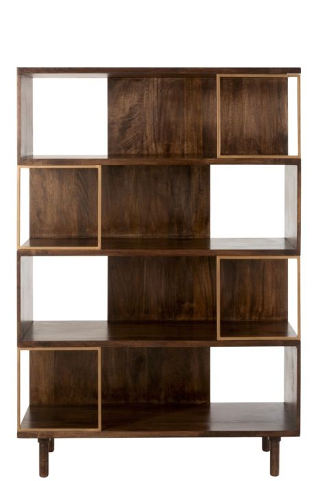 Estantería Madera Maciza de mango marrón 