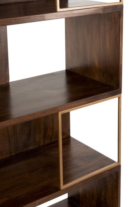 Estantería Madera Maciza de mango marrón 