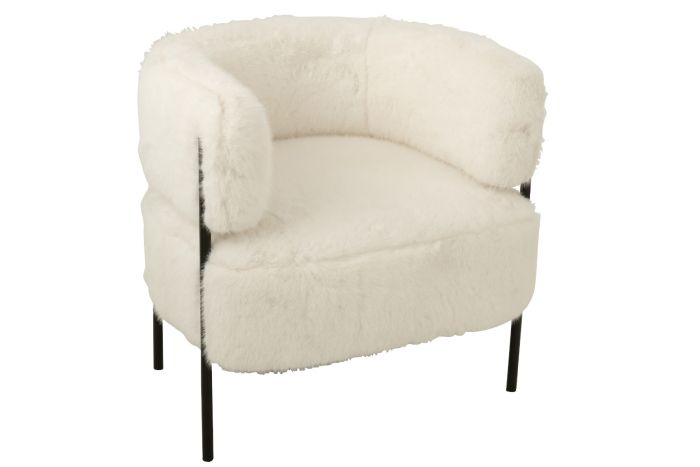 Sillón Fur Blanco/Negro