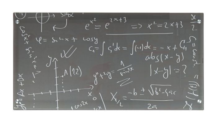 Escritorio Matemáticas Acero Blanco Mate Vidrio Templado, 113 Cm