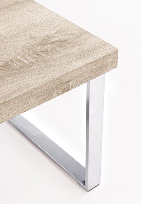 Mesa Centro Rectangular Natural Acero Cromado, 100 Cm