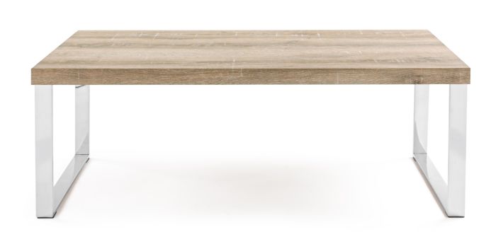 Mesa Centro Rectangular Natural Acero Cromado, 100 Cm