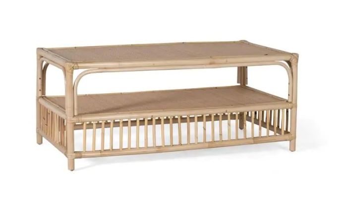 Mesa centro ratán natural