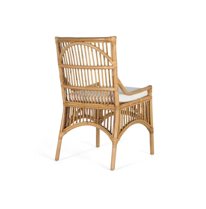 Set 2 Sillas Ratán Natural Tejido Blanco, 92 Cm