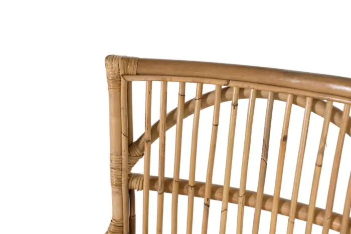 Set 2 Sillas Ratán Natural Tejido Blanco, 92 Cm
