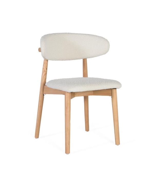 Silla estilo nórdico color blanco natural