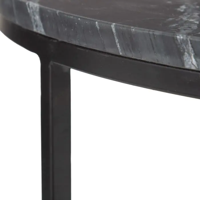 MESA CENTRO Mármol Negro Metal