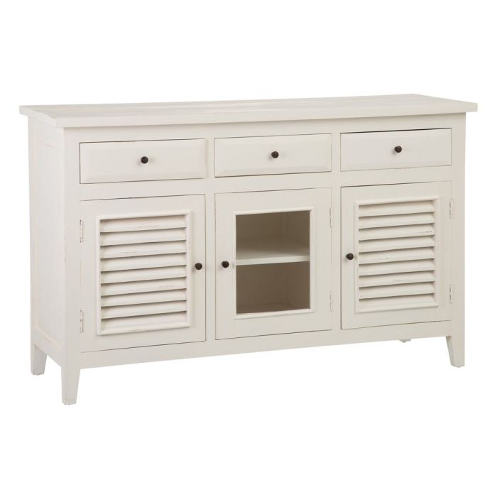 Aparador Madera Blanco Roto Diseño Clásico 136 Cm