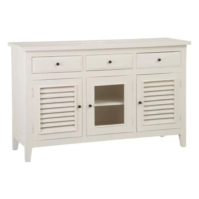 Aparador Madera Blanco Roto Diseño Clásico 136 Cm