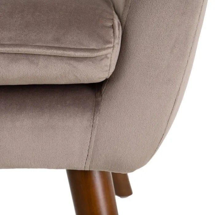 Sillón Moderno Tejido Gris Madera Natural, 67 Cm