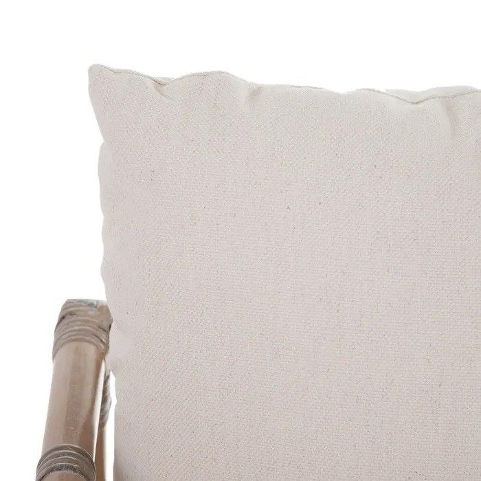 Sofá 2 Plazas Cojín Beige Rattán Natural, 127 Cm