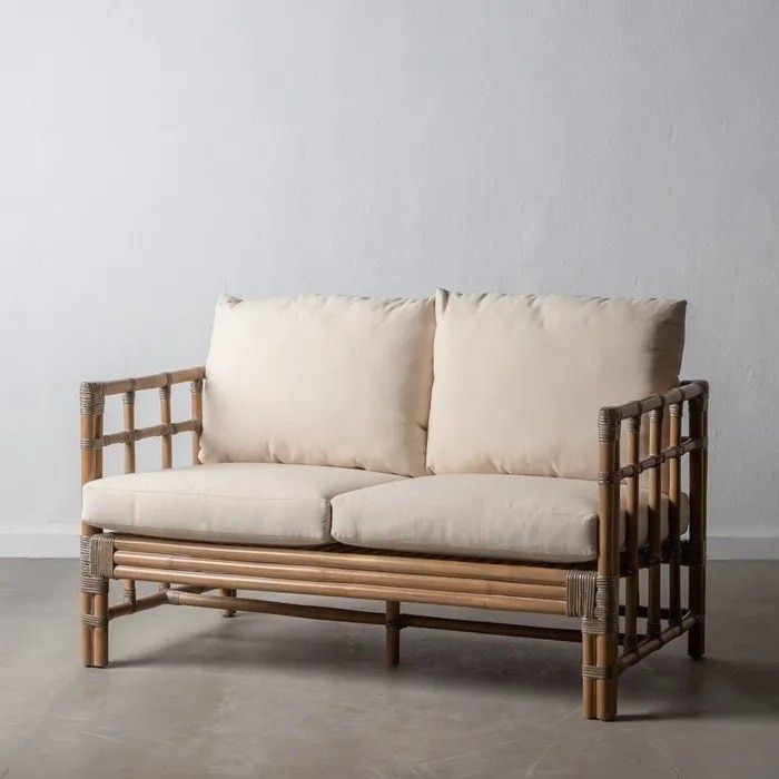Sofá 2 Plazas Beige/Natural