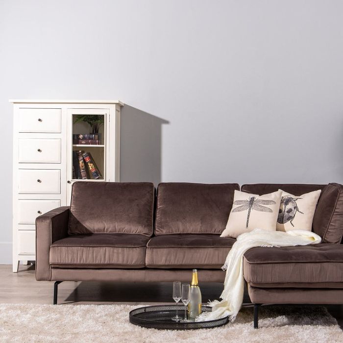 Sofá Moderno Terciopelo Gris Pardo 230 Cm