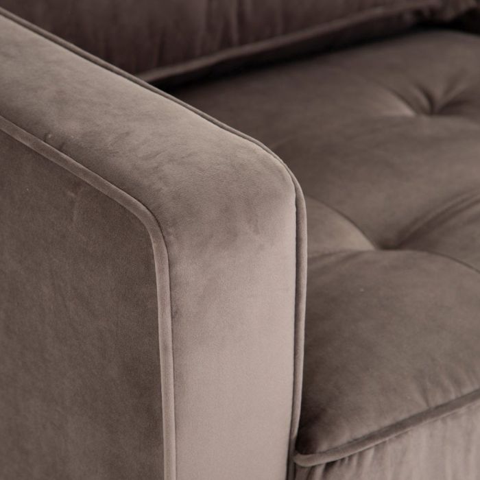 Sofá Moderno Terciopelo Gris Pardo 230 Cm