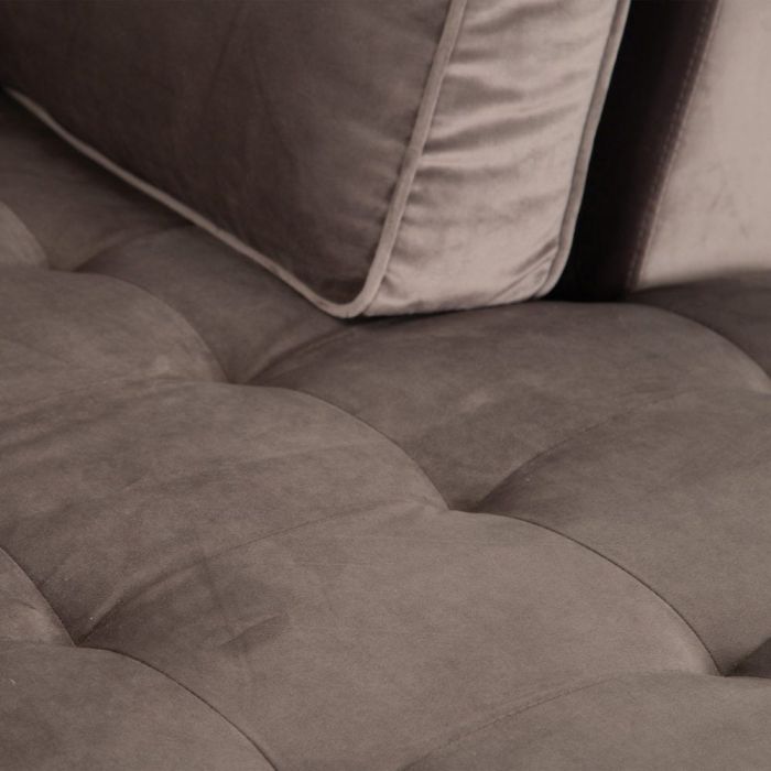 Sofá Moderno Terciopelo Gris Pardo 230 Cm