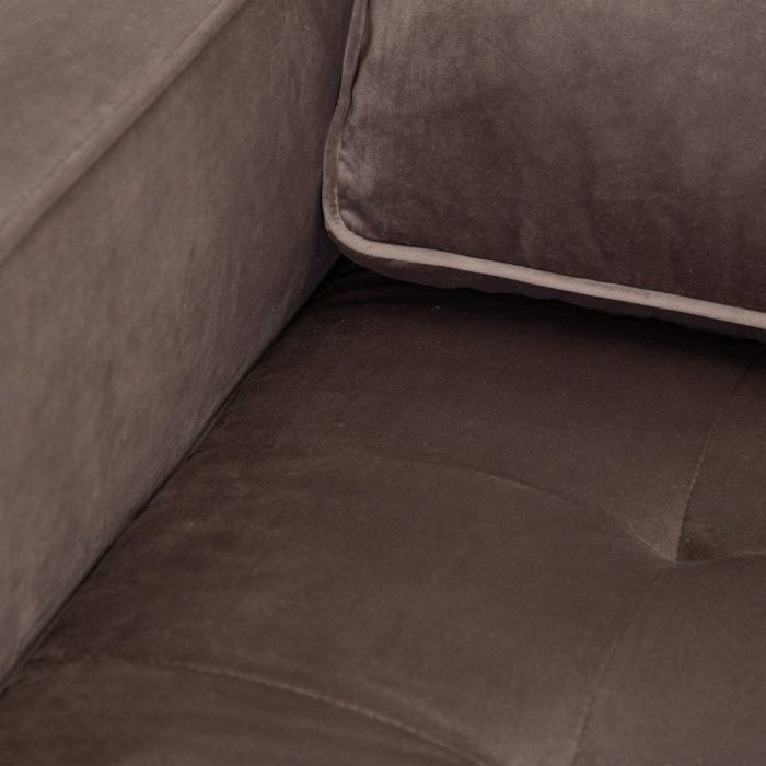 Sofá Moderno Terciopelo Gris Pardo 230 Cm