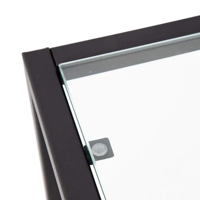Mesa Auxiliar Metal Negro Cristal, 60 Cm