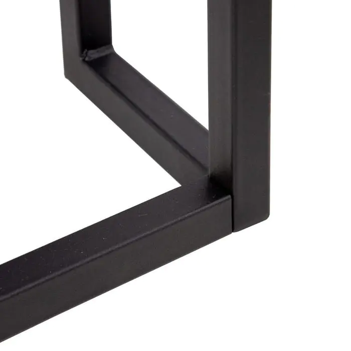 Mesa Auxiliar Metal Negro Cristal, 60 Cm